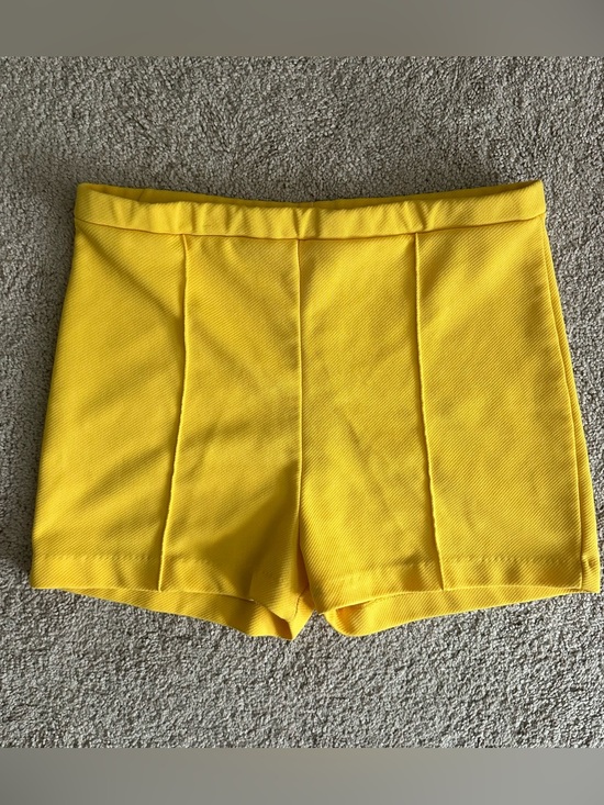 Vintage Pants - Vintage Yellow High Waist Mini Shorts